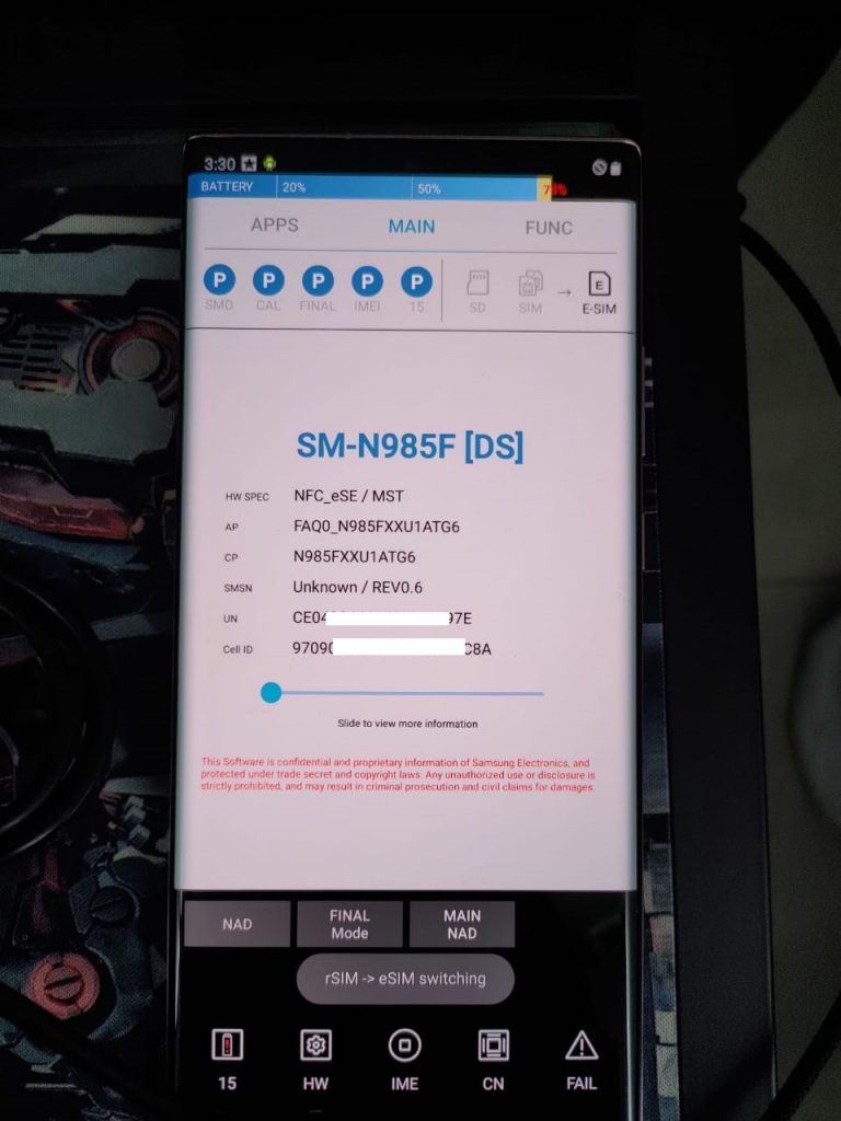 Repair Imei Demo Phone Samsung Galaxy Note 20 Ultra N985f N985x Fones Solution Repair Imei Unlock Phone Online Services